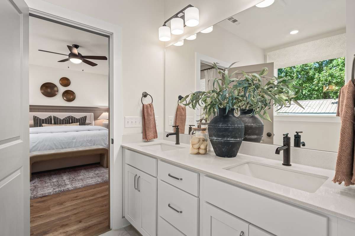 *Photo of our staged model home to show furniture and layout ideas