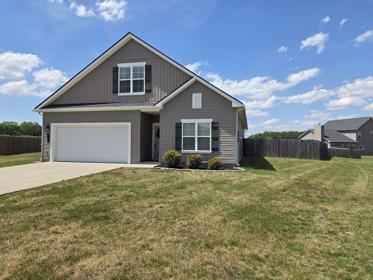 View showing the large side yard.