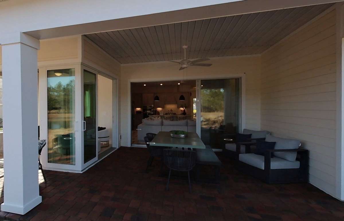 Covered back porch w/ option to add a GAS fireplace *photo from previously built Edison Floorplan*