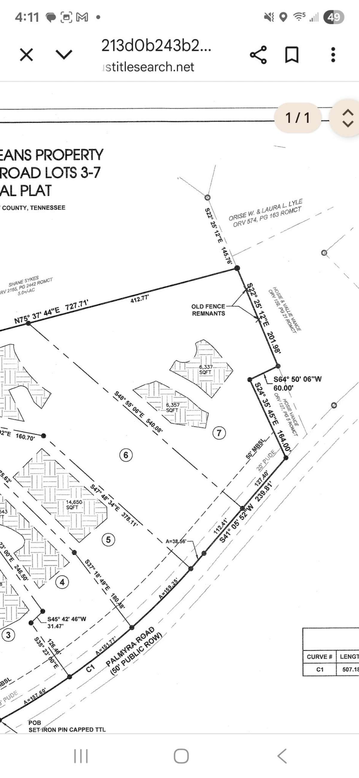 Lot 7 is 2.56 acres