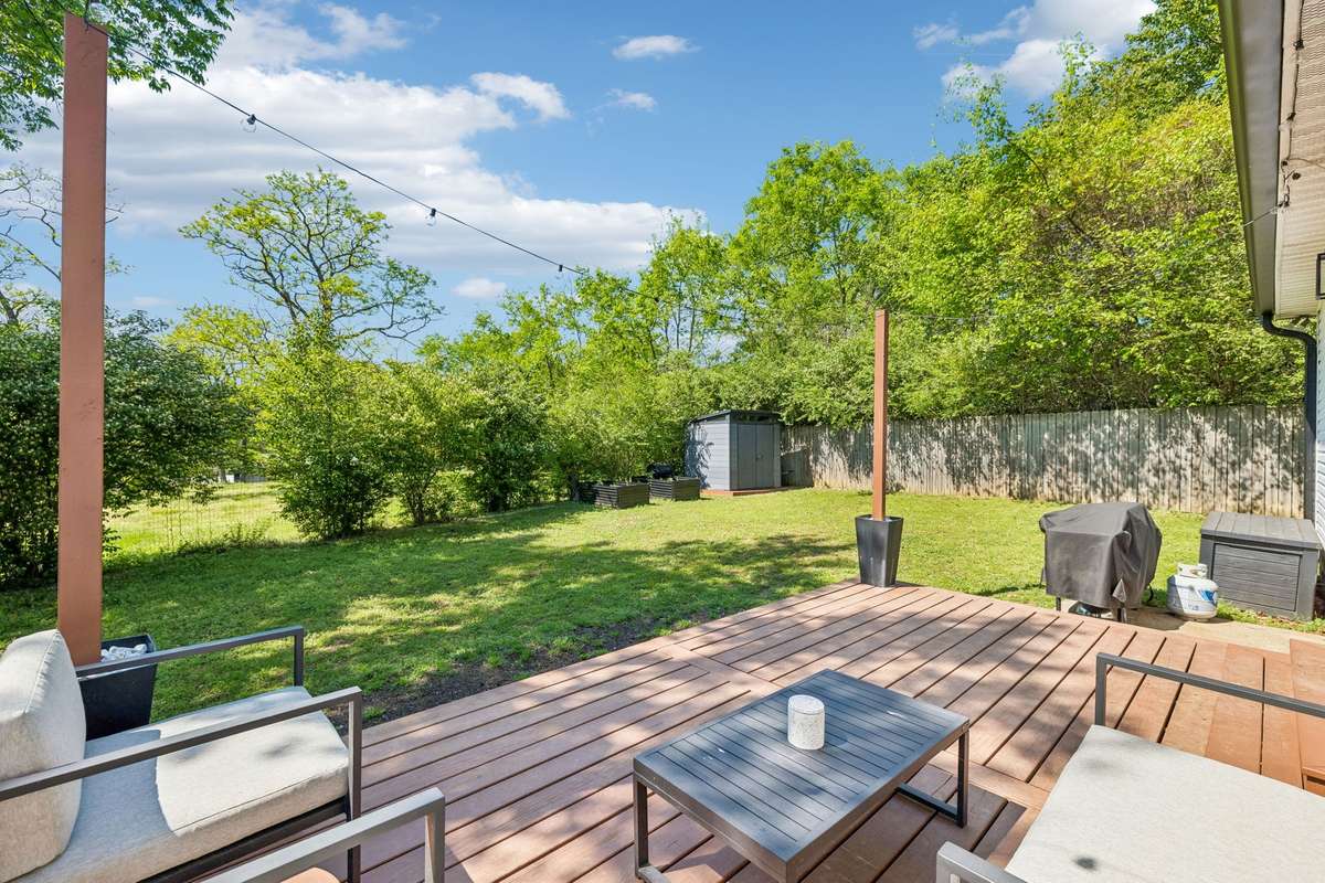 Fully fenced in back yard.