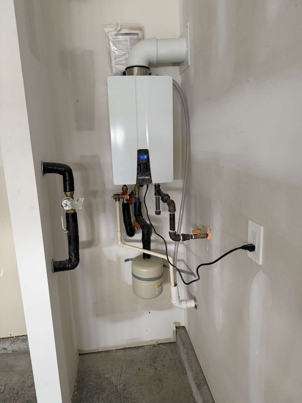 Tankless Water Heater in Garage