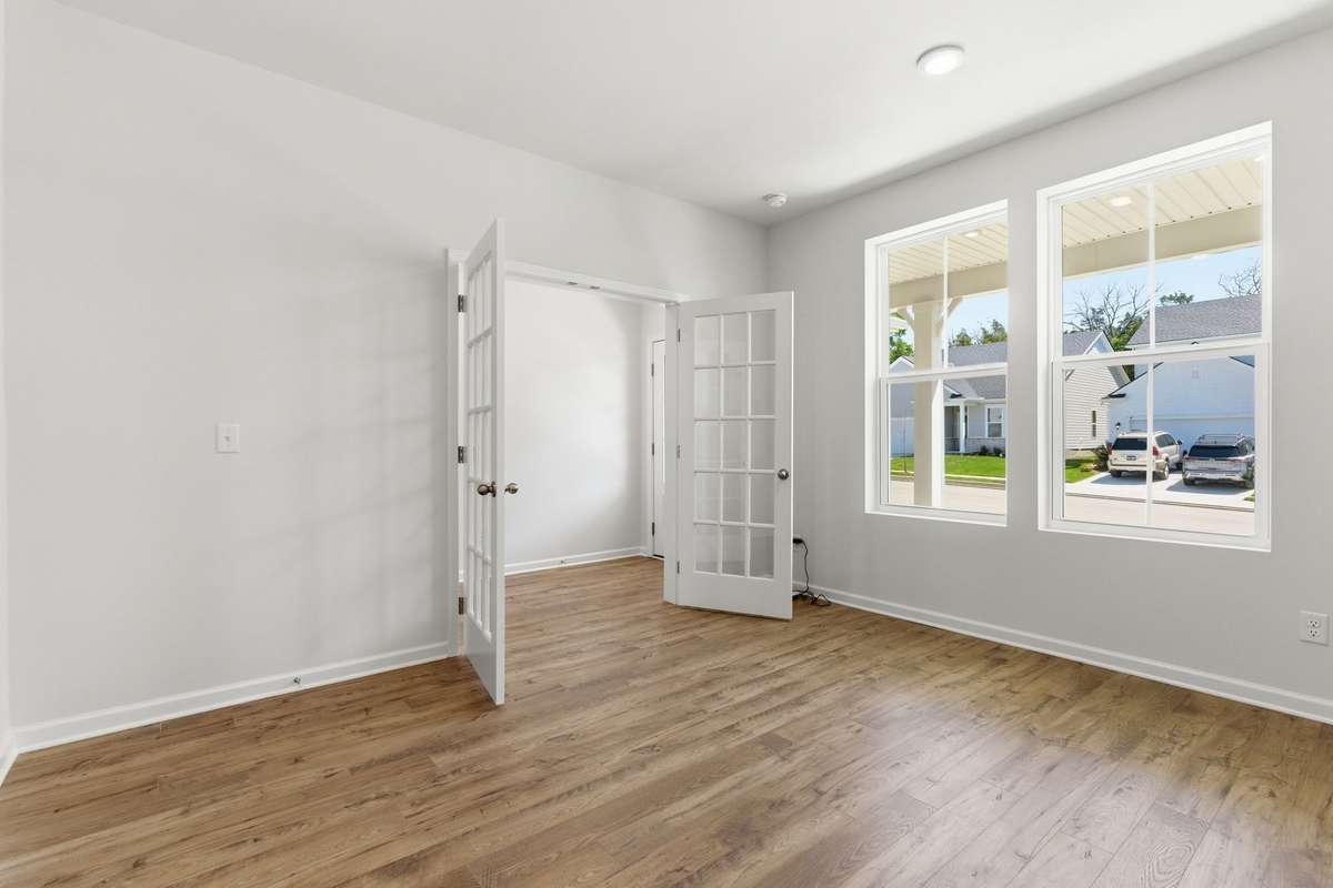 French doors allow privacy for studying or working