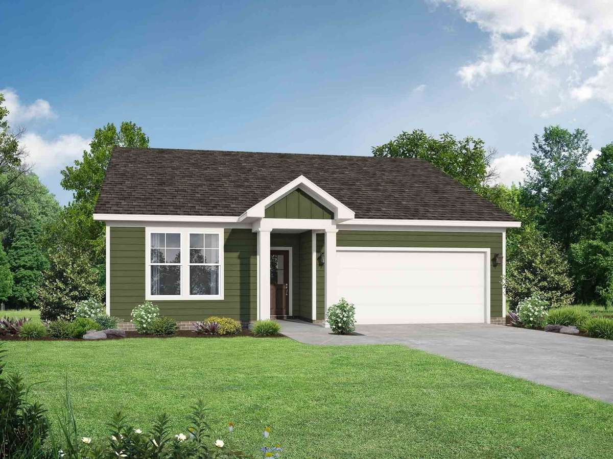 Asheville elevation that can be built.  Colors and selections may vary