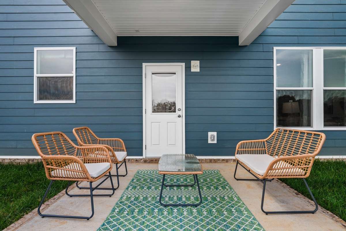 Picture of actual home being sold.  Home will be ready to move in for month of March.  Furniture will be removed, but curtains and appliances remain.