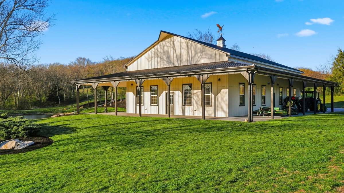 Car barn with wraparound porch