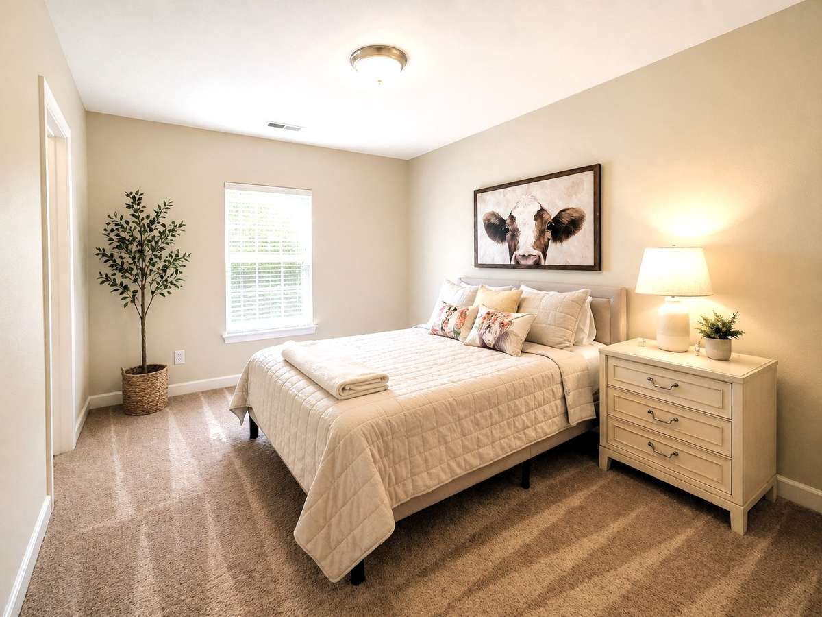 Secondary bedroom has large walk-in closet and private bath