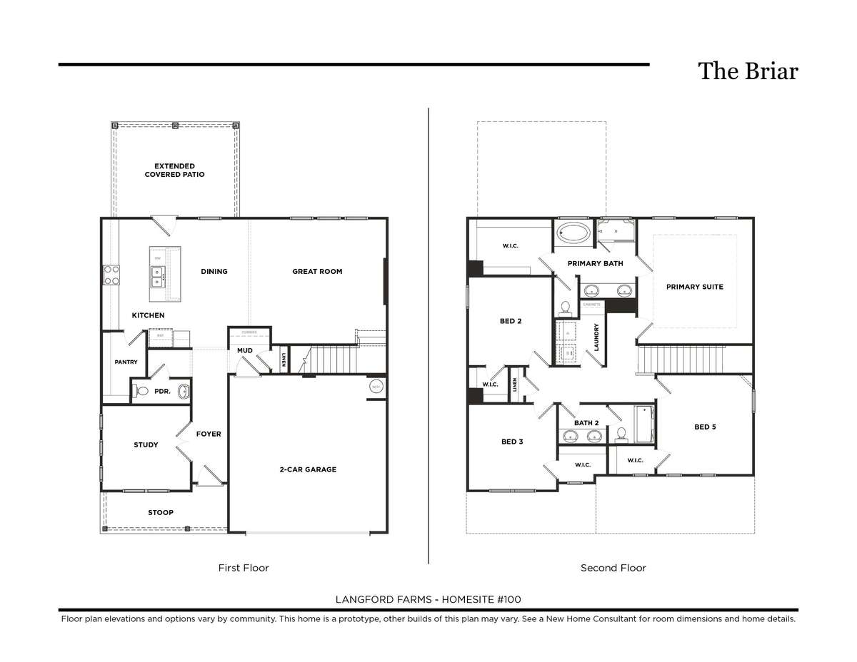 This is a prototype home. Future Briar floor plans may vary.