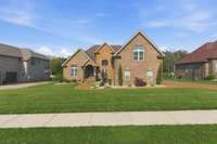 Sidewalks are on both sides of the street in this gated community.