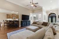 The high ceilings in the main living area make the home spacious, and the floorplan has a great flow.