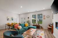Living Room and Dining room with lots of natural light