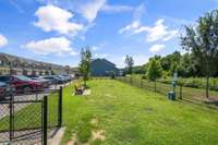 Dog Park right across the Parking Lot!
