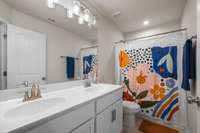 Secondary Bathroom has Double Sinks