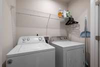 Laundry closet with Shelving, located near the bedrooms