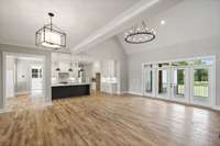 Open floor plan for entertaining family and friends. 