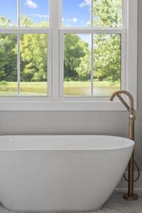 Master bath stand alone tub. 