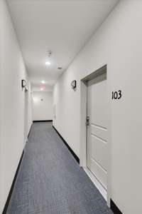 This is a first floor unit near the open parking lot, so you have a very short walk from your car to a climate controlled hallway straight to your door. 