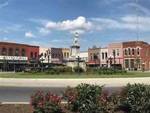 Downtown square with shopping, eating, antiques, & boutiques.