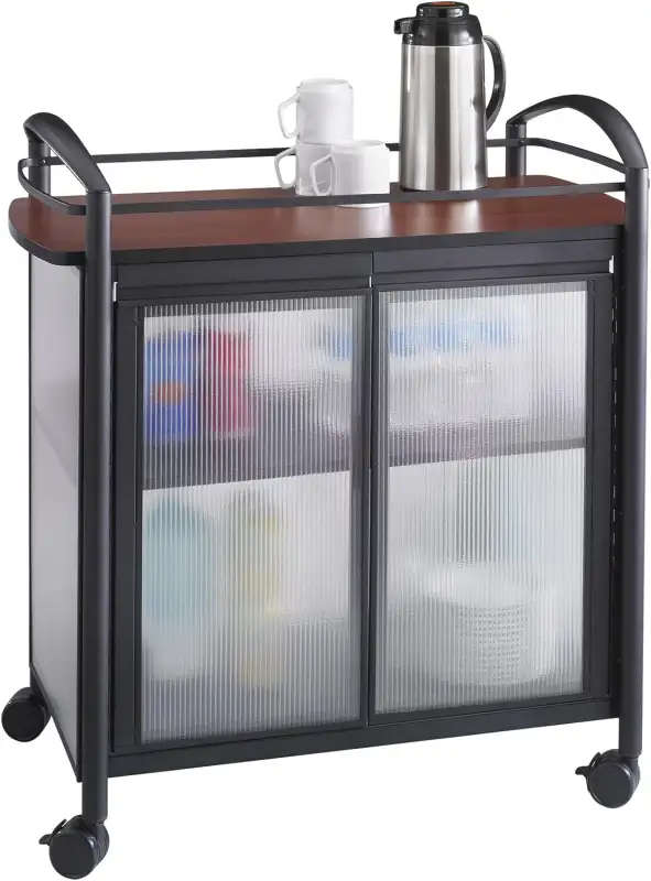 Refreshment Cart, Cherry Top, Black Frame