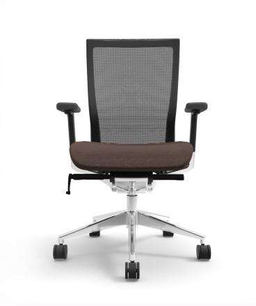 Cherryman IDesk Oroblanco Task Chair - Black Frame with Brown Seat