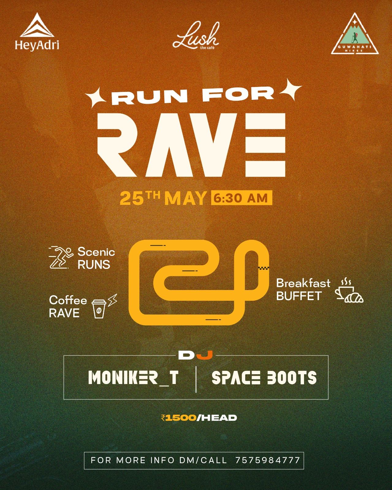Run for Rave Guwahati – Scenic Morning Run with Coffee Rave & Breakfast at Lush the Café