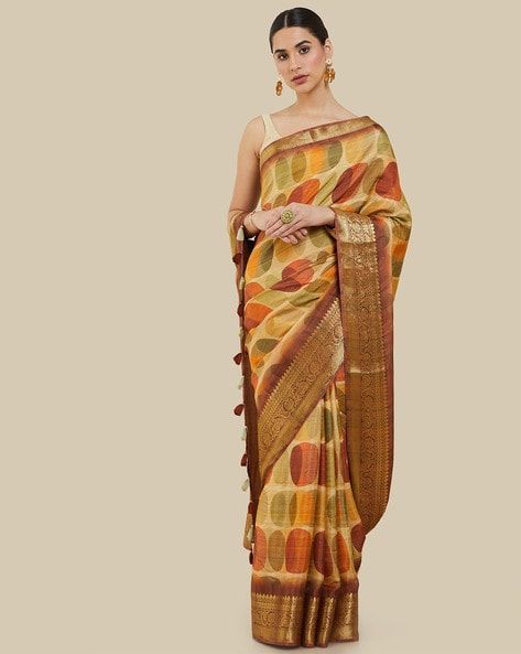 Myntra - Soch Ethnic Motifs Printed Tussar Saree Price