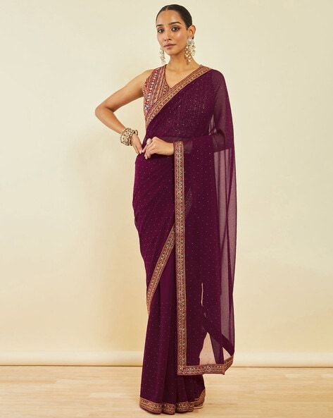 Myntra - Soch Embellished Embroidered Saree Price