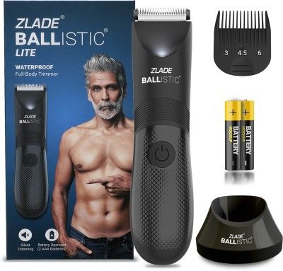 Amazon - Zlade Ballistic LITE Manscaping Body Trimmer for Men – Beard, Body, Pubic Hair Grooming, Private Part Shaving – Waterproof, Cordless AAA Battery Powered – Smart Travel Lock, 3 Second Long Press Button to Start, Colour Black