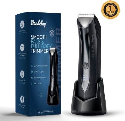 Amazon - Vandelay Ultimate Grooming Body Trimmer Men: Perfect for Private Area Shaving, Beard, and Pubic Hair Grooming – Waterproof, Cordless, LED Spotlight, 150-Minute Runtime, Wireless Charging, Sensitive Skin Technology, and No-Cut Ball Trimming