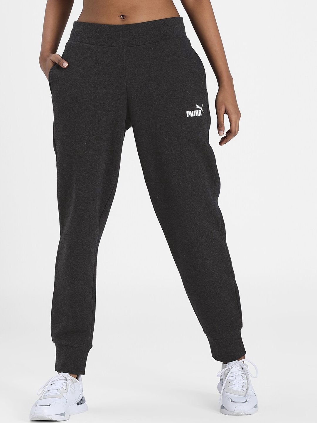 Myntra - Puma Women Grey Solid ESS Jogger Sweatpants