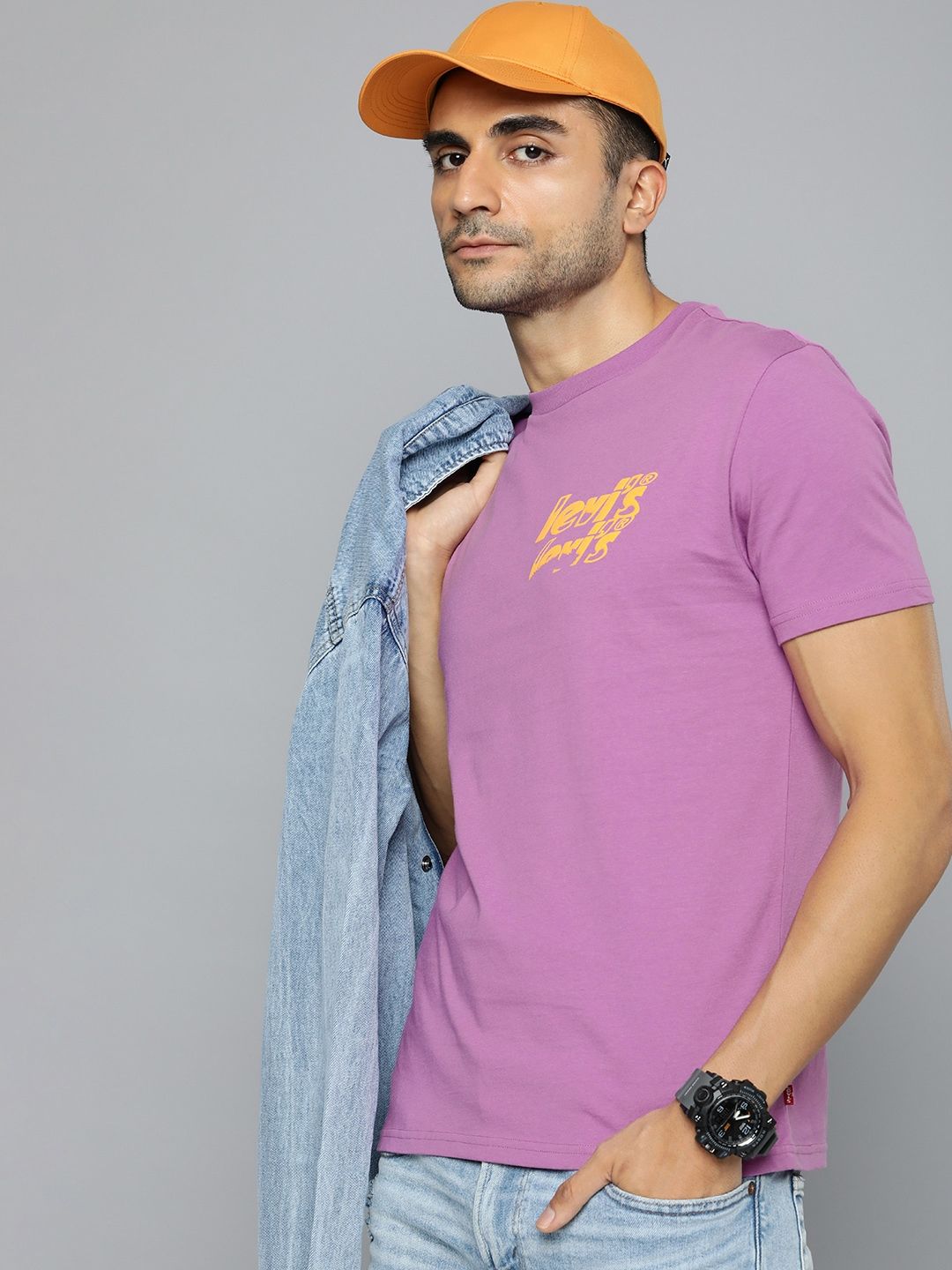 Myntra - Levis Pure Cotton Brand Logo Printed Casual T-shirt