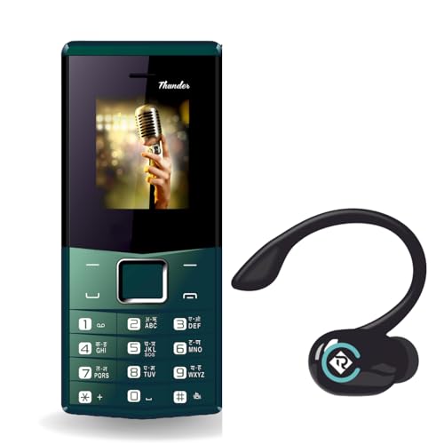 Jiomart - Royal Mobisol Thunder Green Keypad Mobile Phone with in-Fit Ear Bluetooth | 16GB Storage | 2500mAh Battery