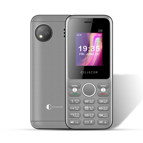 Flipkart - CELLECOR D5 Dual Sim Feature Phone with Big Battery 2750 mAH |Big Torch Light| Wireless FM| Rear Camera (1.8″ Display) – Grey