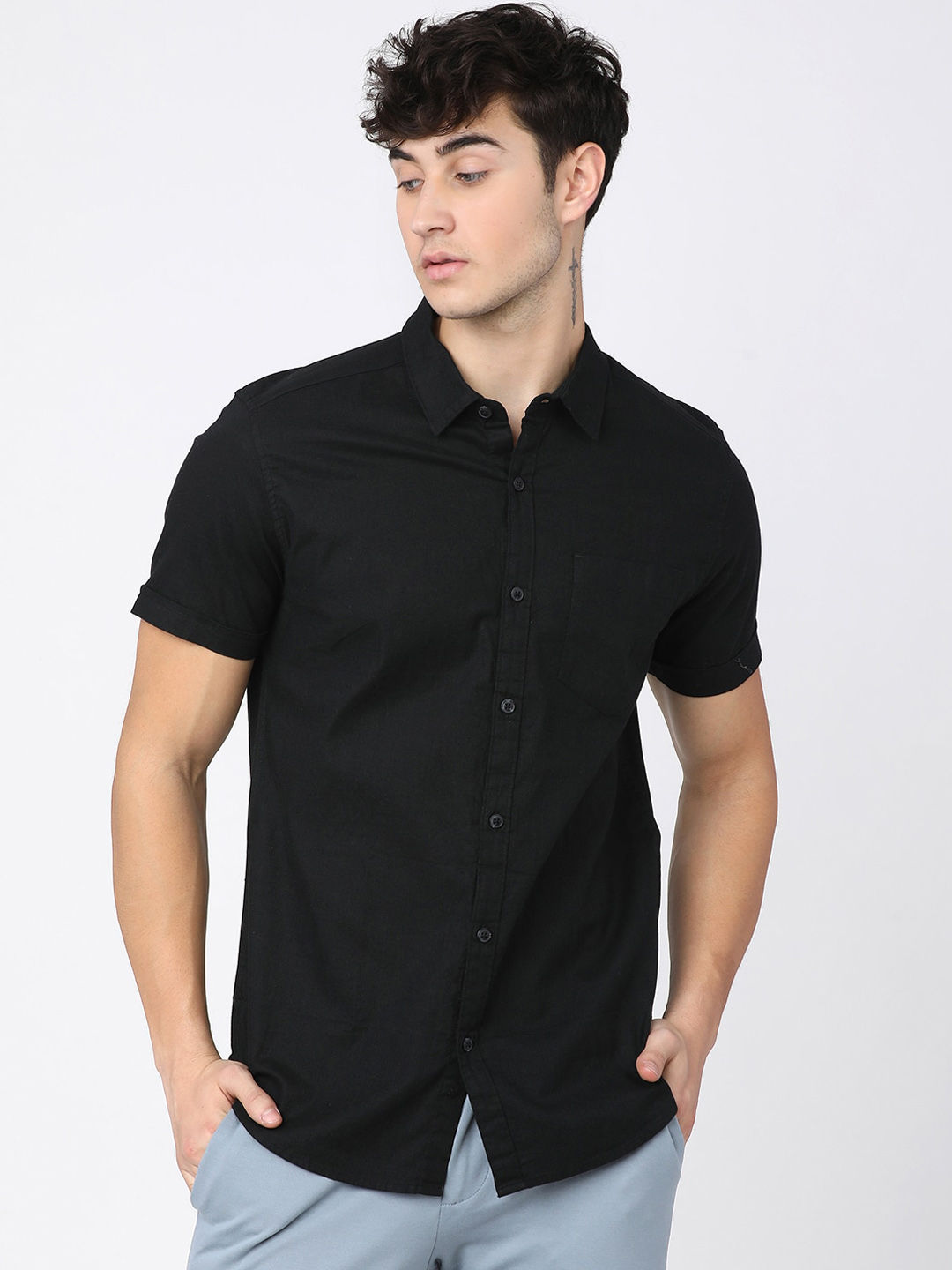 Flipkart - KETCH Men Black Slim Fit Casual Shirt Price