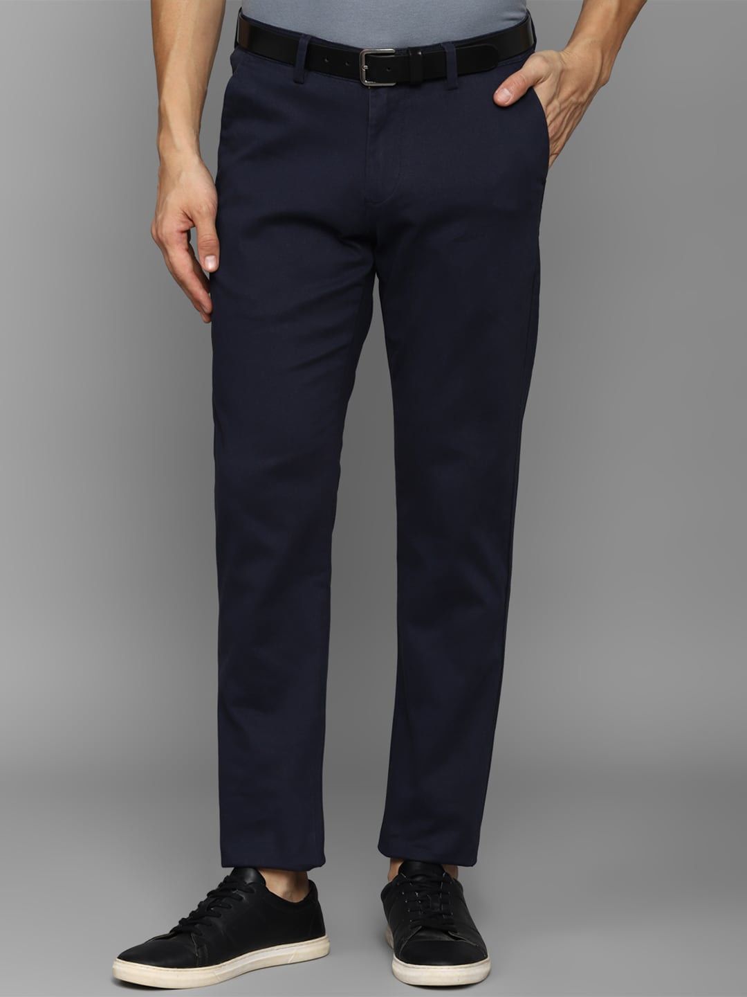 Myntra - Allen Solly Men Slim Fit Mid-Rise Trousers