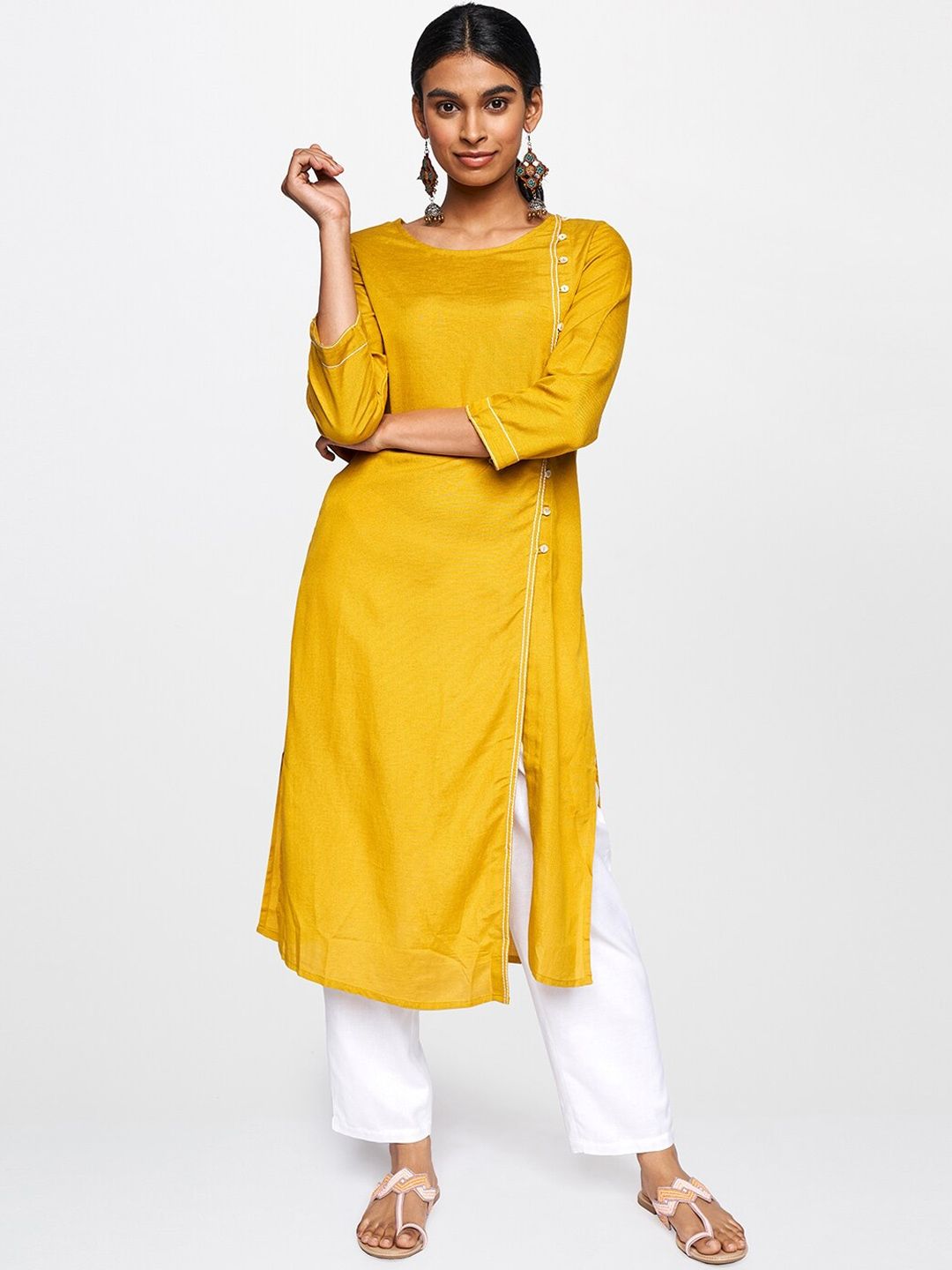 Myntra - Global Desi Women Mustard Yellow Kurta