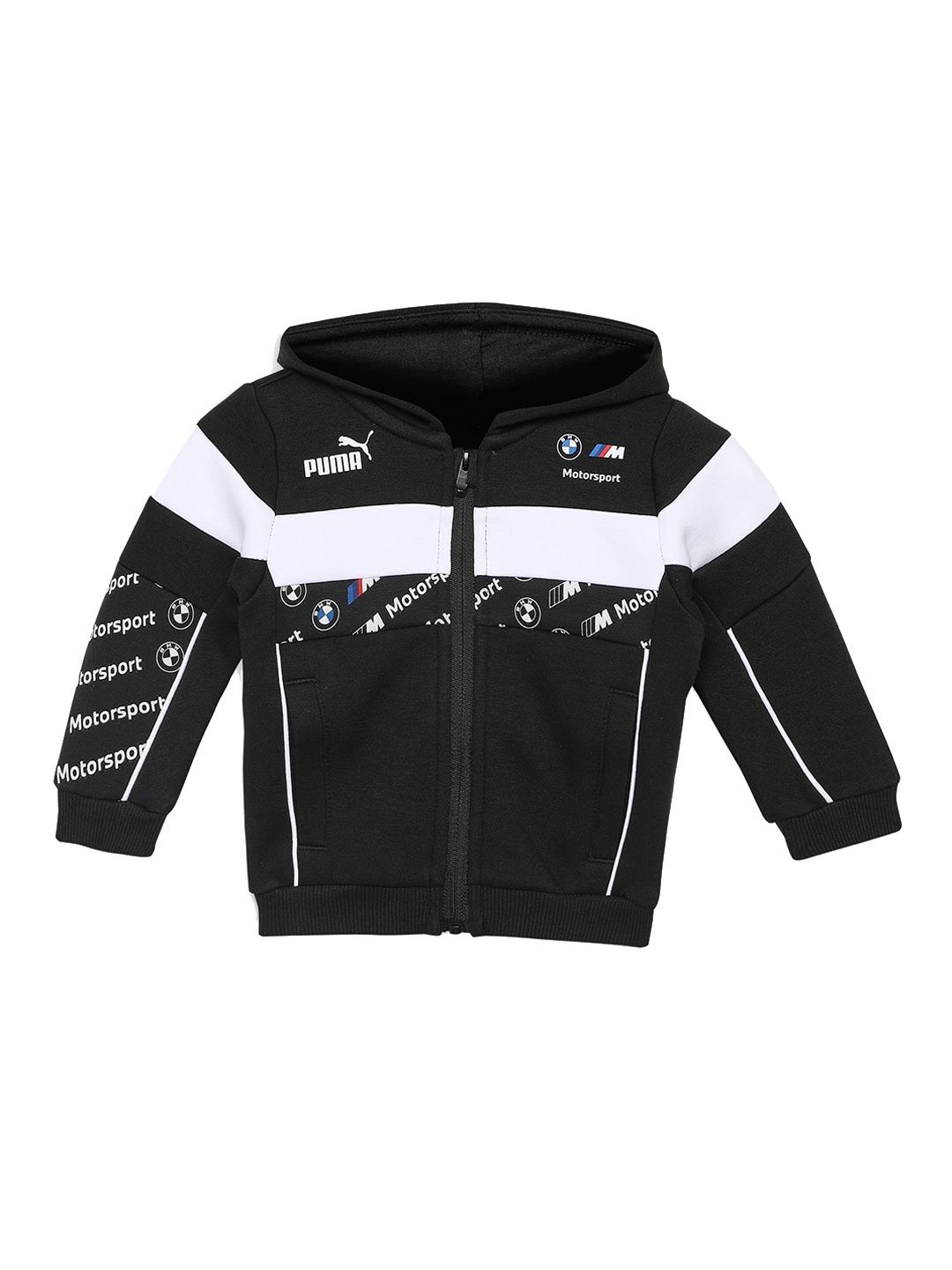 Myntra - PUMA Motorsport Unisex Kids Black Striped Sporty Jacket