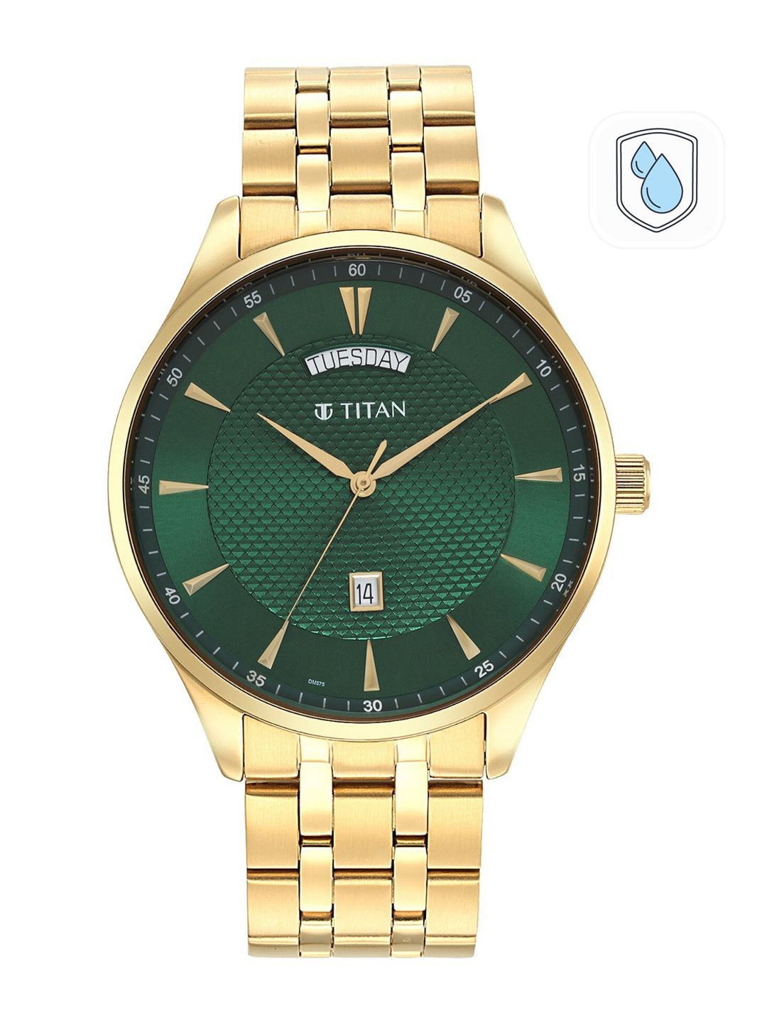 Flipkart - Titan Men Green Dial & Stainless Steel Straps Analogue Watch 90127YM03 Price