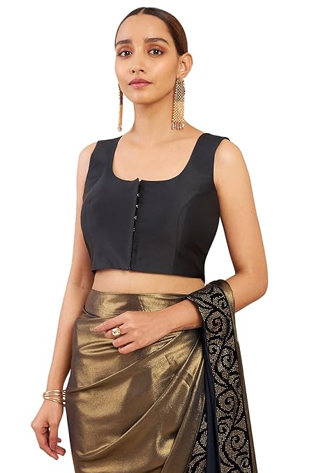 Myntra - Soch Women Black Solid Saree Blouse Price