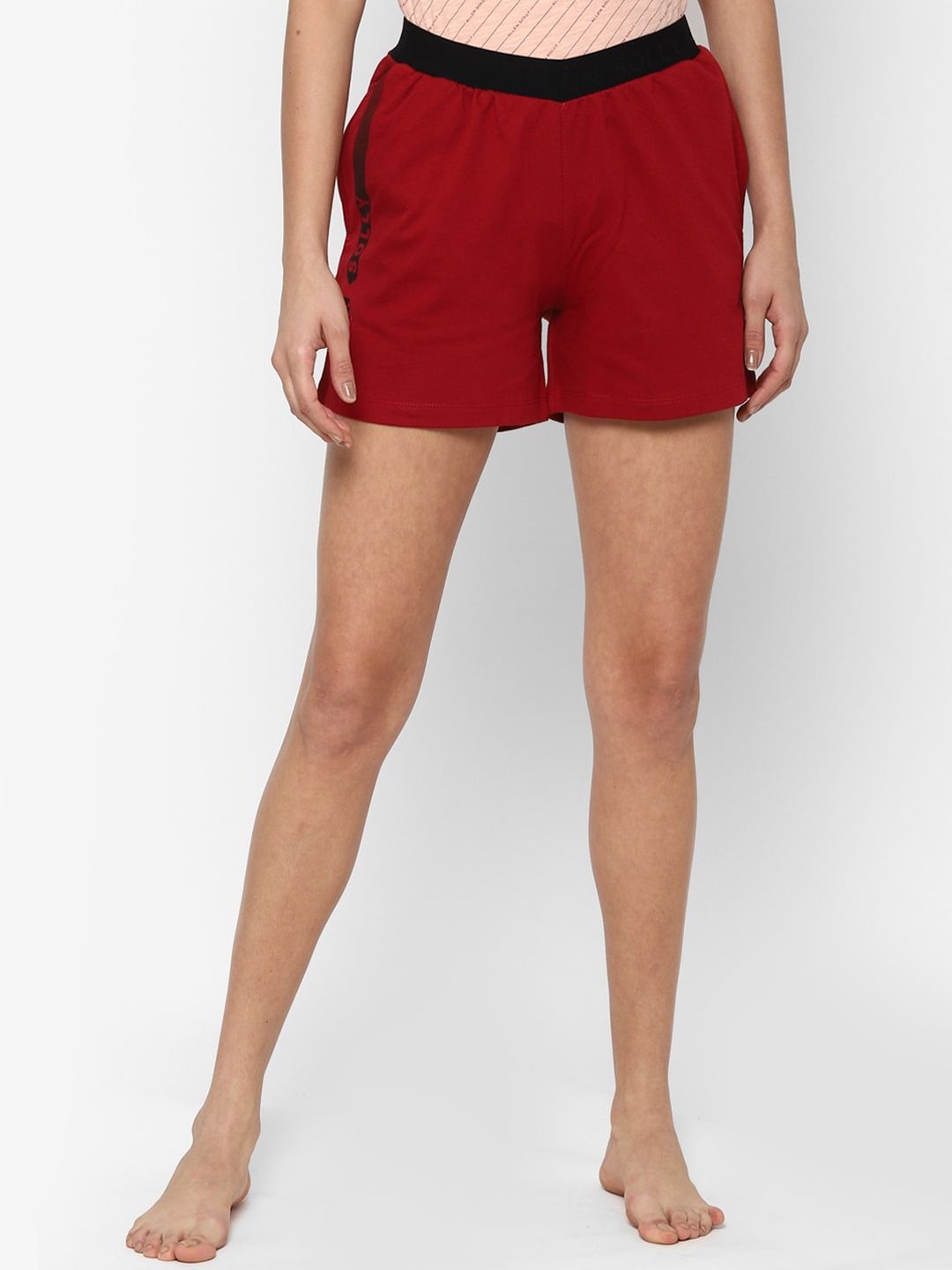 Myntra - Allen Solly Woman Maroon Regular Shorts