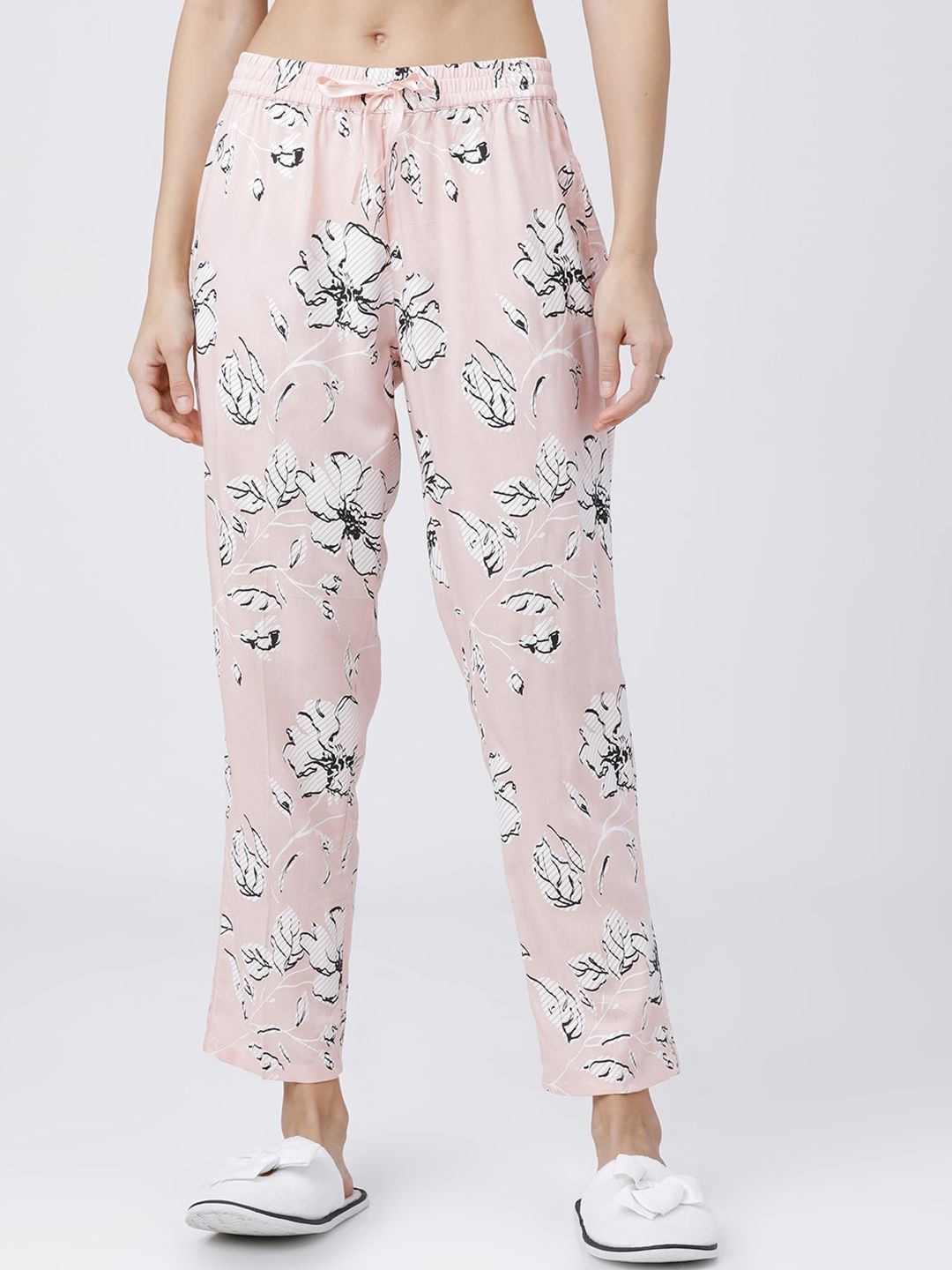 Flipkart - Tokyo Talkies Women Pink & White Floral Printed Lounge Pants