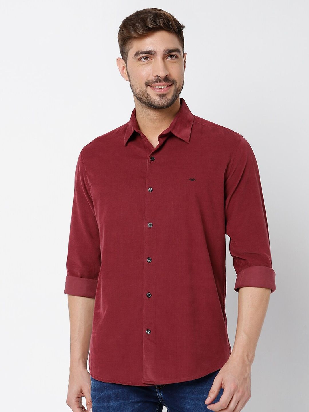 Myntra - Mufti Men Maroon Classic Slim Fit Casual Shirt Price