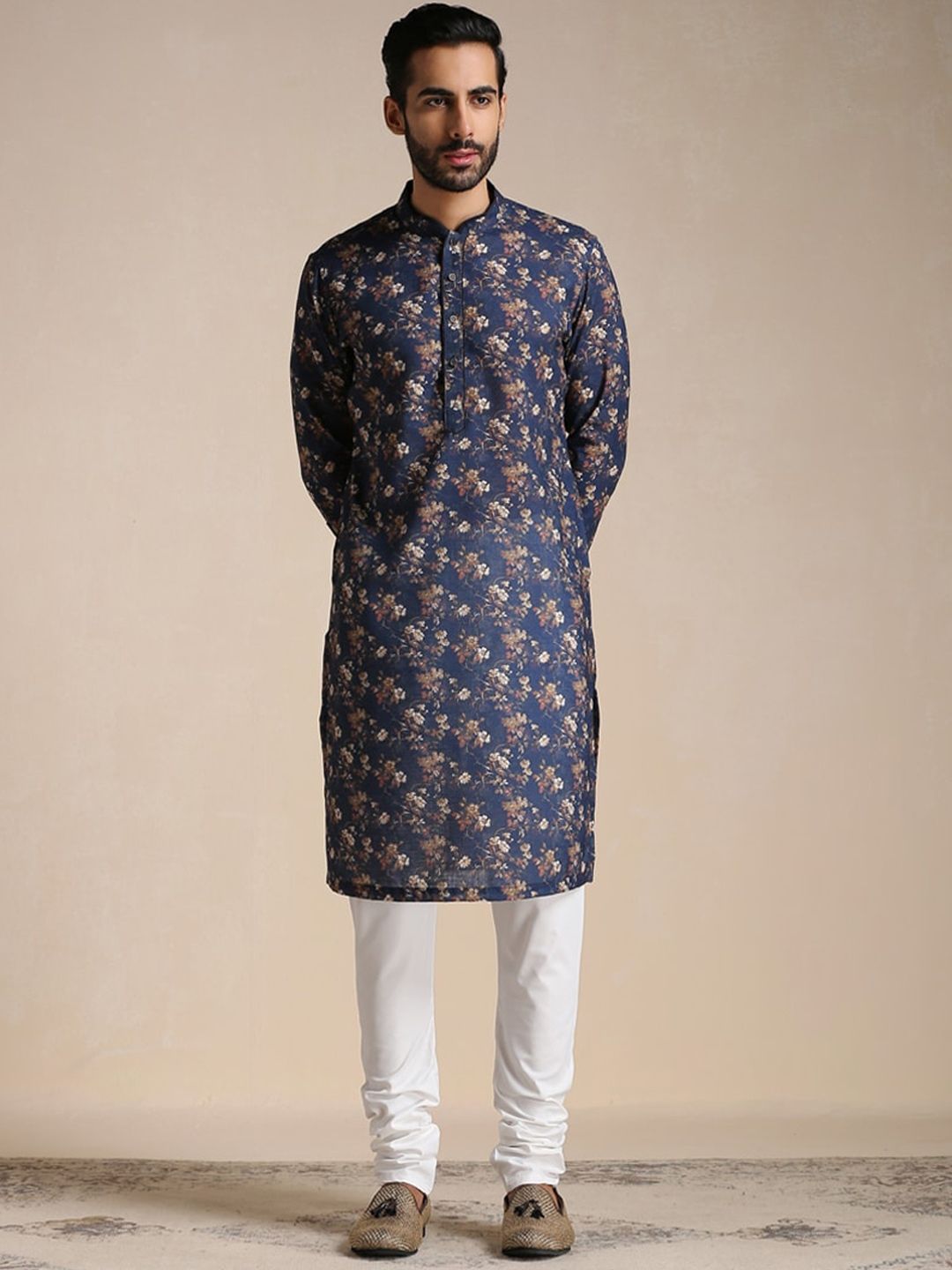 Myntra - Manyavar Men Floral Printed Kurta