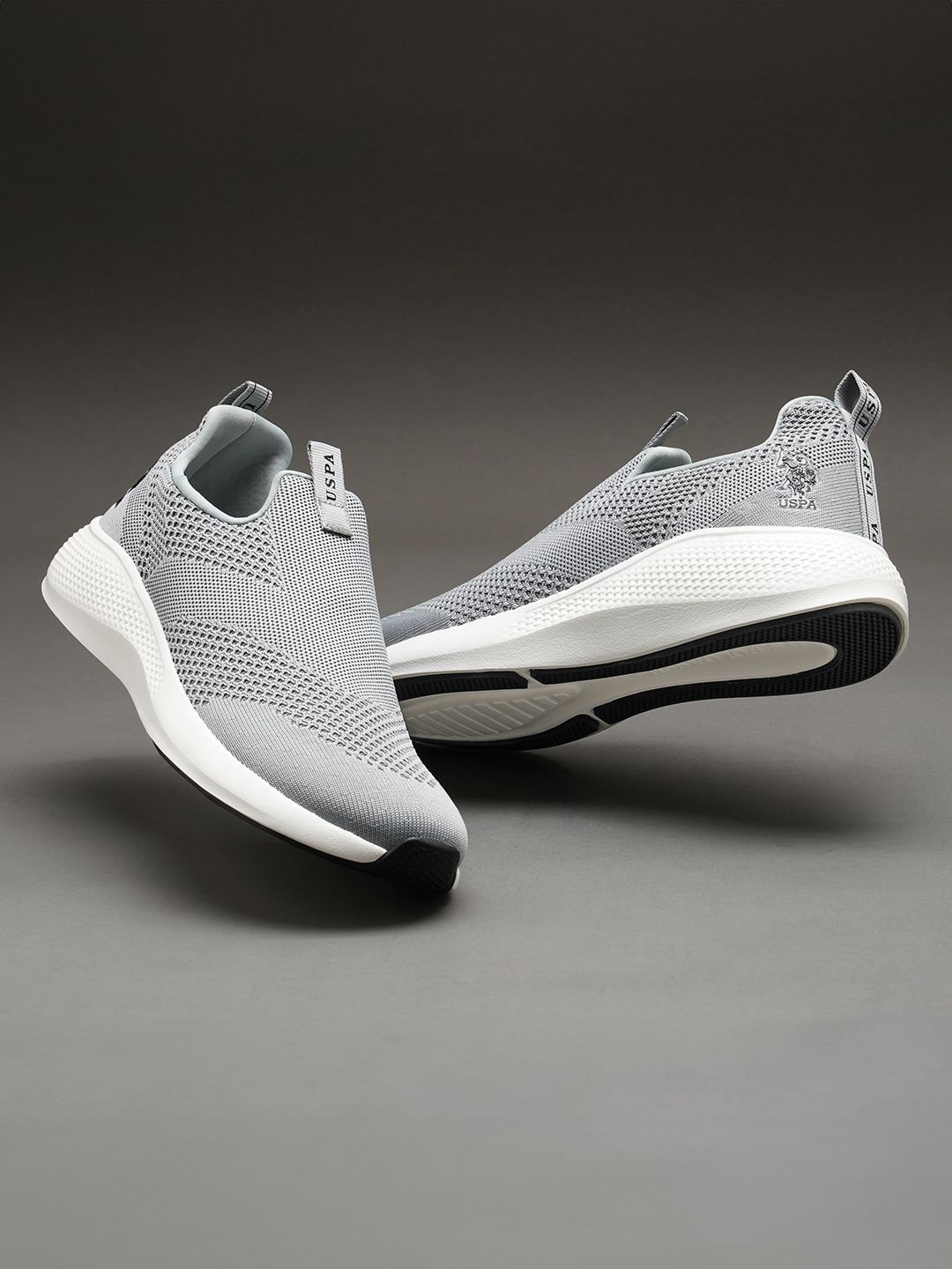 Amazon - U.S. Polo Assn. Men Grey Solid Walking Shoes Price