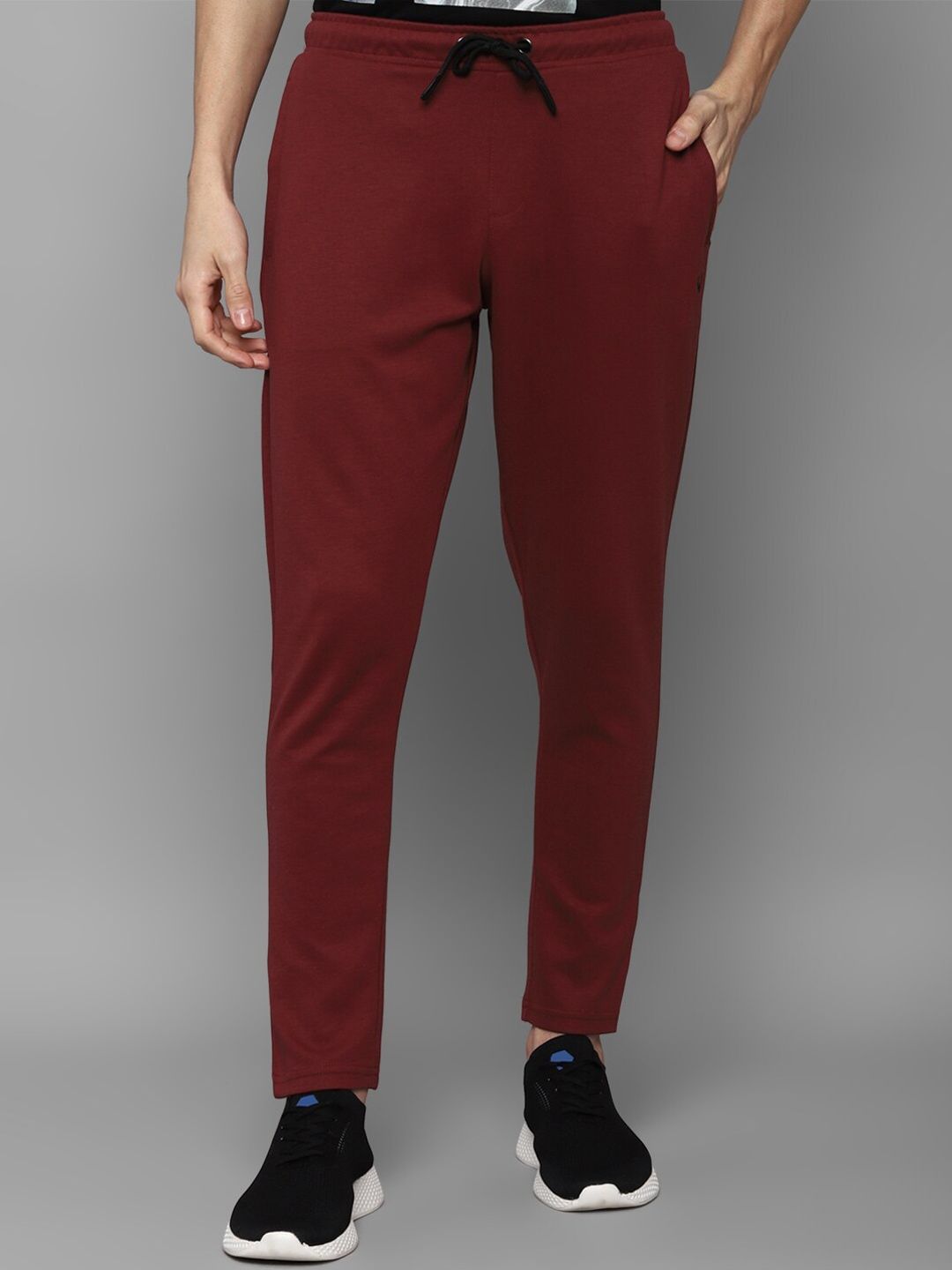 Myntra - Allen Solly Men Maroon Red Solid Track Pants