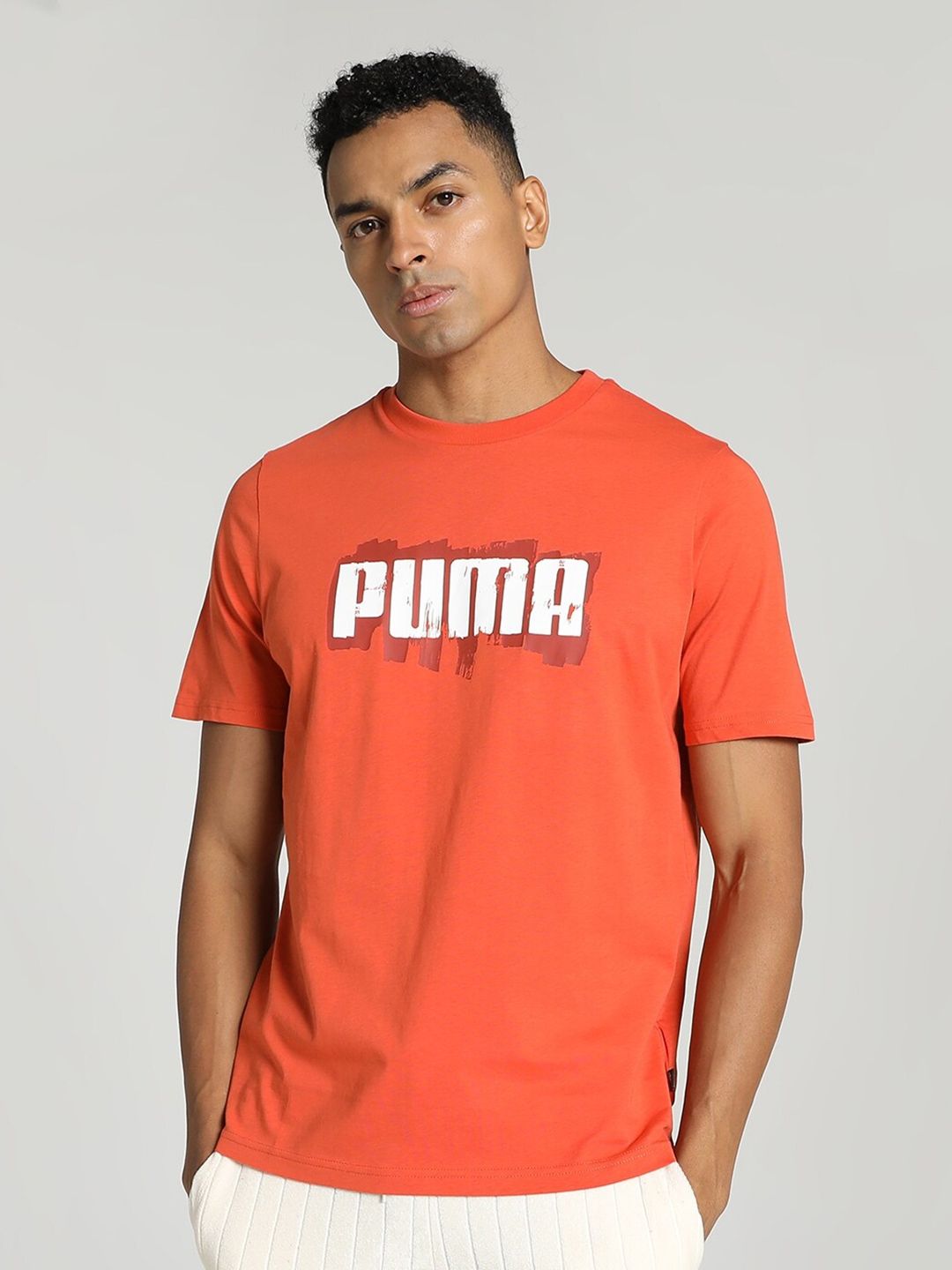 Myntra - Puma Graphics Wording Cotton Crew Neck T-shirts