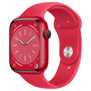 Croma - Apple Watch Series 8 GPS 45mm RED Aluminium Case with (PRODUCT)RED Sport Band, Water resistant 50 metres, Dust resistant (IP6X), Fast charge, 3rd-gen optical heart sensor, Emergency SOS, Crash Detection, Fall Detection Price