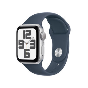 Reliancedigital - Apple Watch SE GPS 40 mm Silver Aluminium Case with Storm Blue Sport Band – M/L Price