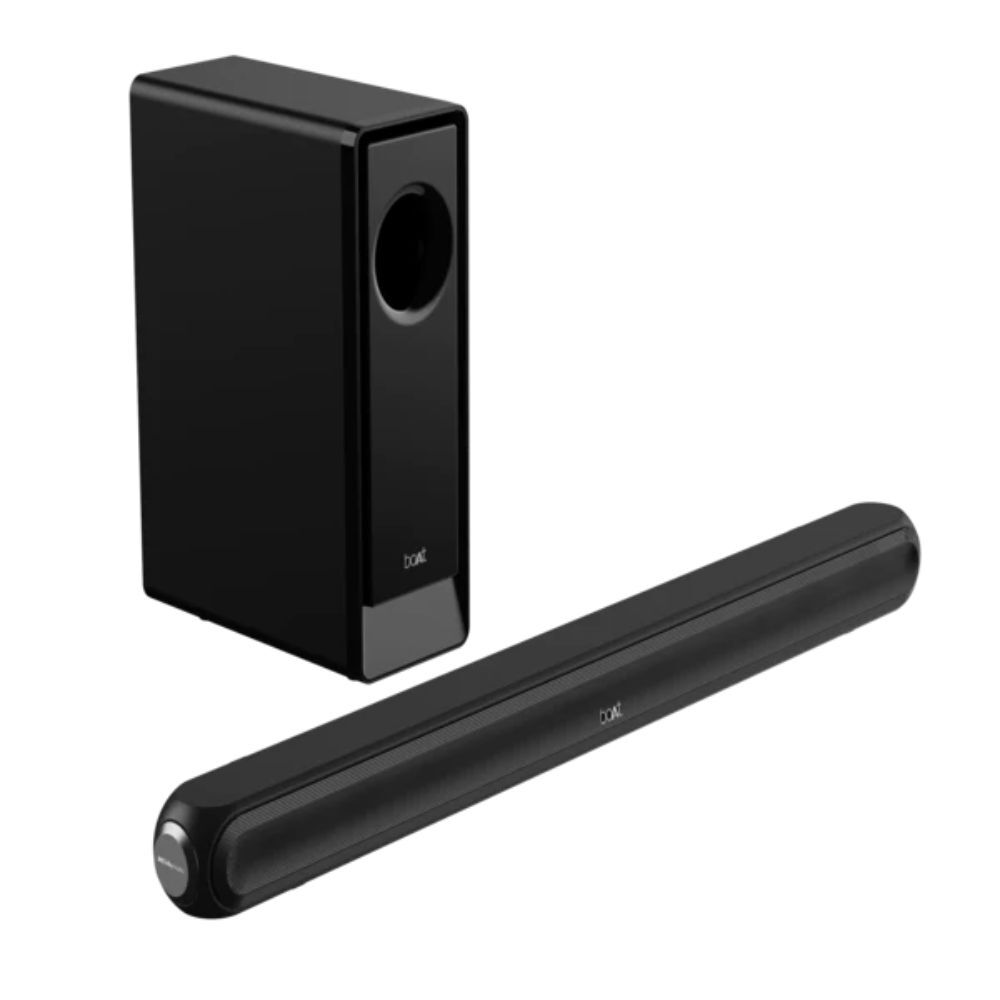 Amazon - boAt Aavante Bar 1680D Bluetooth Soundbar with Dolby Audio, 120W RMS, Signature Sound, 2.1 Channel, 3D Surround Sound, Multi-Compatibility and Master Remote Control(Knight Black) Price