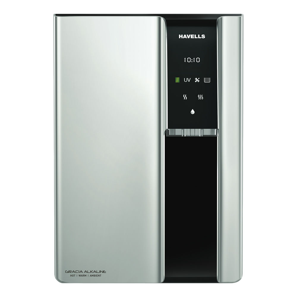 Croma - Havells Gracia Alkaline, 6.5 Litres, 60 Watts, RO + UV Water Purifier, 8 Stage Purification Technology, Silver and Black Price
